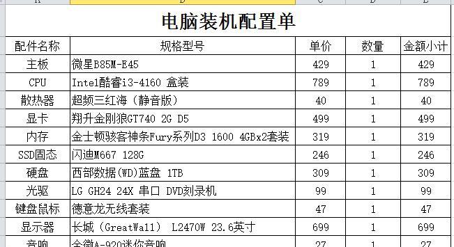 5000元台式电脑配置清单，助力高效办公与游戏畅玩（预算不多也能拥有高性能电脑）
