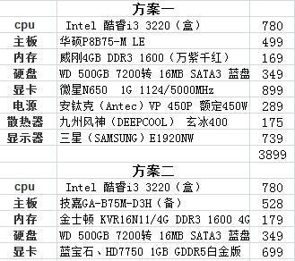 5000元台式电脑配置清单，助力高效办公与游戏畅玩（预算不多也能拥有高性能电脑）