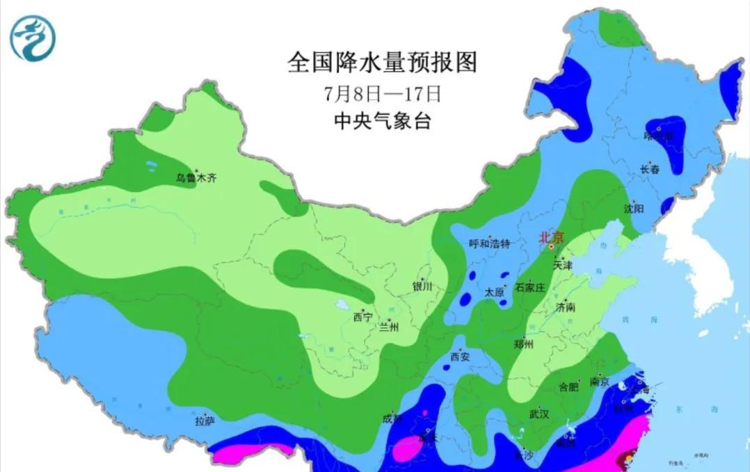 台风丹娜丝将南下福建广东等,上海BW将下雨北方高温加强